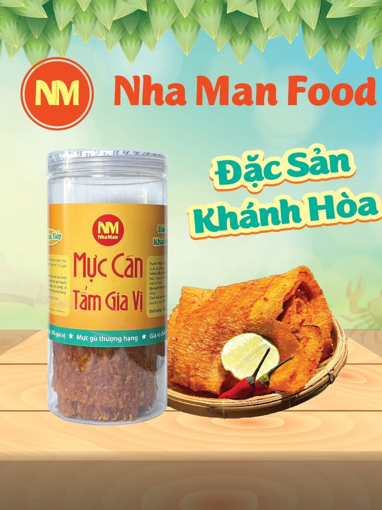 [Nhà Mặn Food] Mực cán tẩm gia vị 500g 2 hũ đặc sản Nha Trang đồ ăn vặt snack food thức ăn